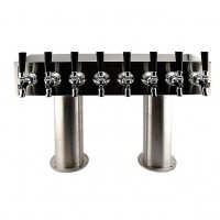 Double Pedestal, 6 to 12 Faucets, 3", Stainless Steel, Air Cooled