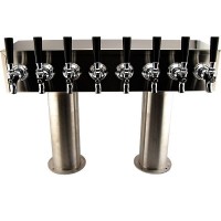 Double Pedestal, 6 to 12 Faucets, 3", Stainless Steel, Glycol Cooled