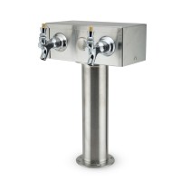 "T" Tower, 2-Faucet, 3" Column, Stainless Steel