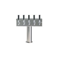 "T" Tower, 5-Faucet, 3" Column, Stainless Steel, Air Cooled