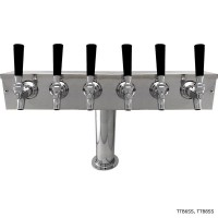 "T" Tower, 6-Faucet, 4" Column, Stainless Steel, Air Cooled