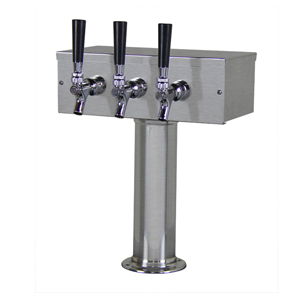 "T" Tower, 3-Faucet, 3" Column, Stainless Steel